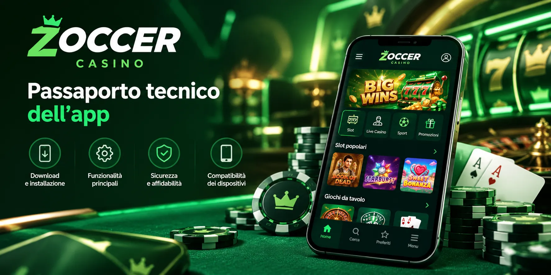 zoccer Passaporto tecnico dell'app